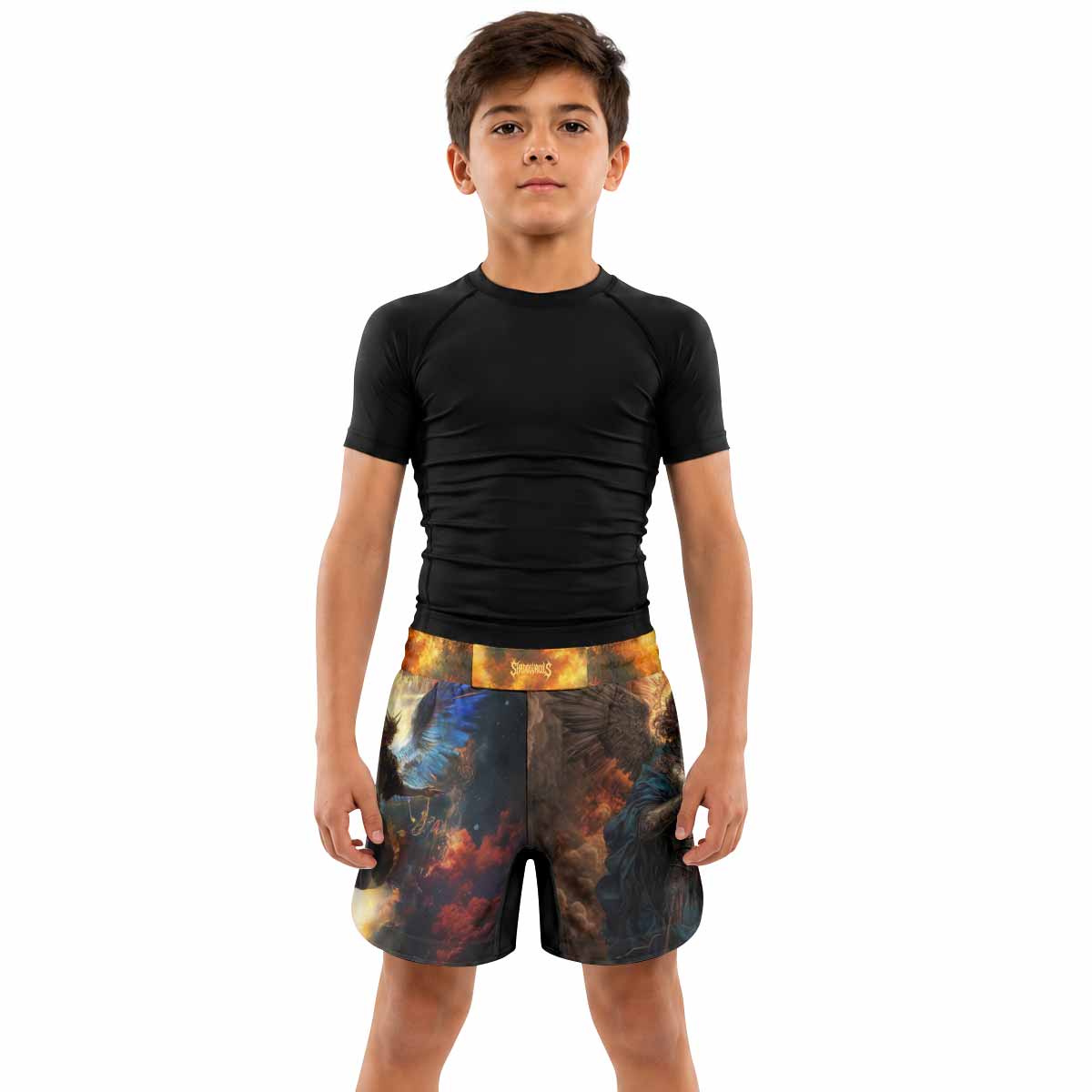 Archangel Michael Kids Grappling Shorts - lifestyle