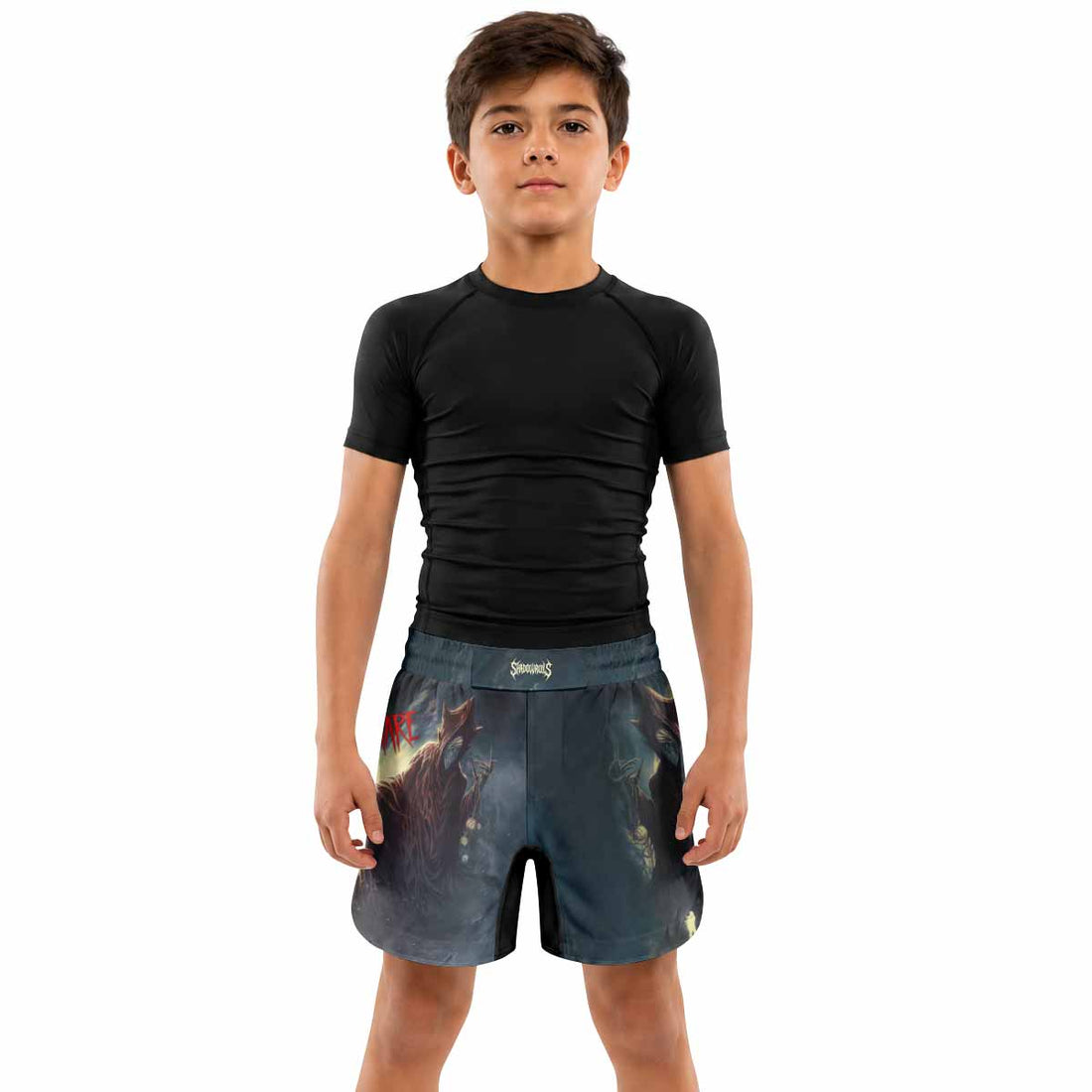 Nightmare Walker Kids Grappling Shorts - lifestyle
