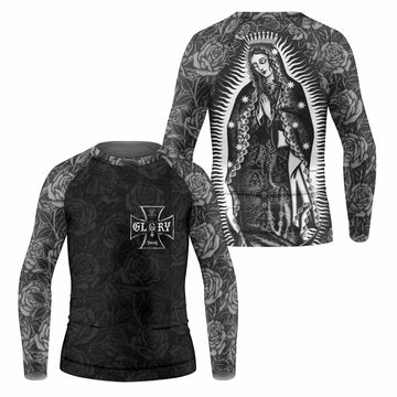 Black Rose Madonna Kids Rash Guard