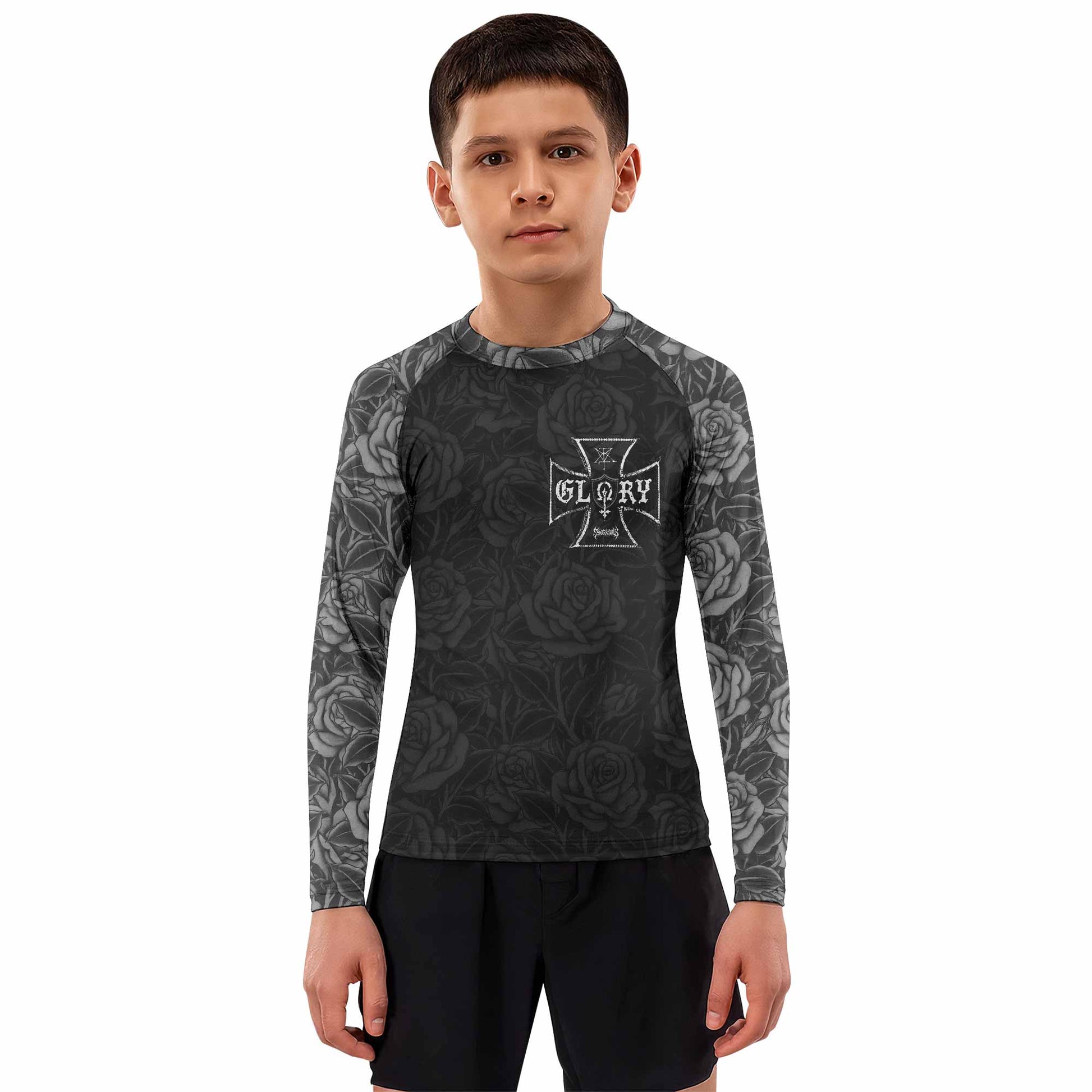 Black Rose Madonna Kids Rash Guard