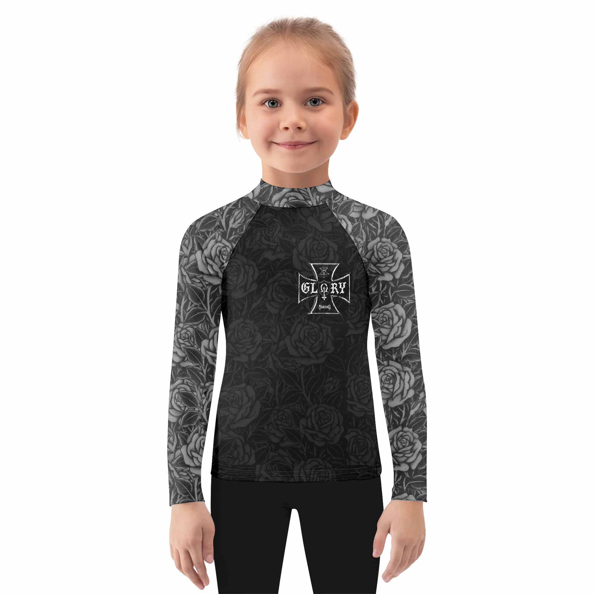 Black Rose Madonna Kids Rash Guard