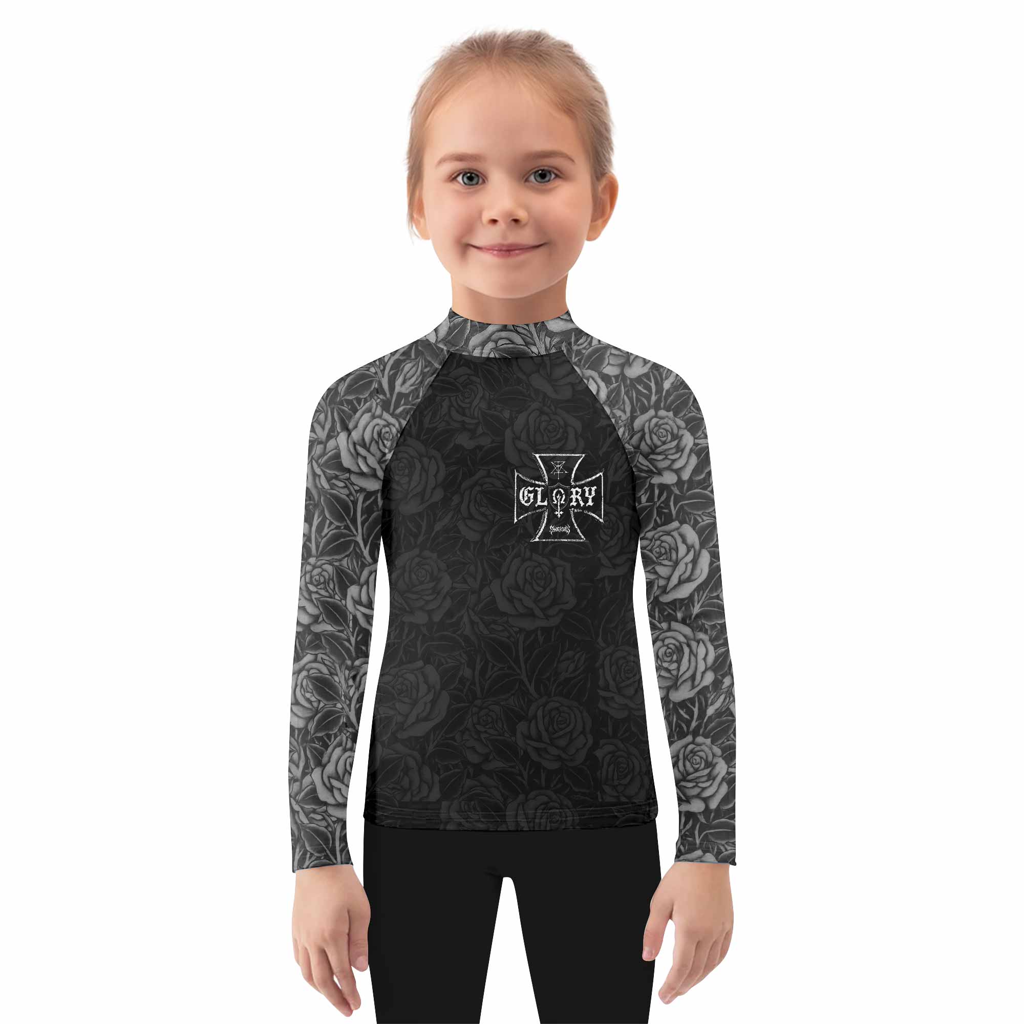 Black Rose Madonna Kids Rash Guard