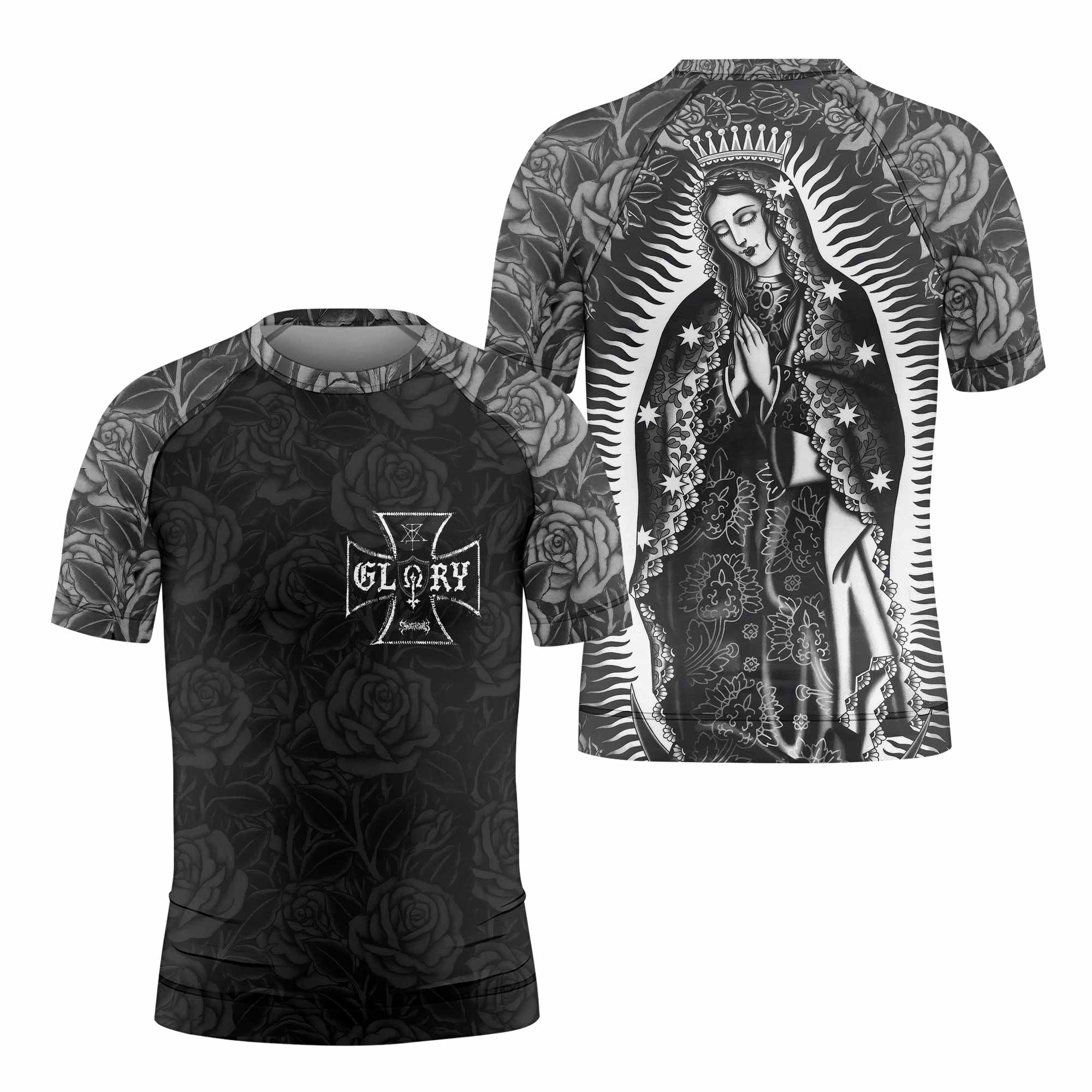 Black Rose Madonna Kids Rash Guard
