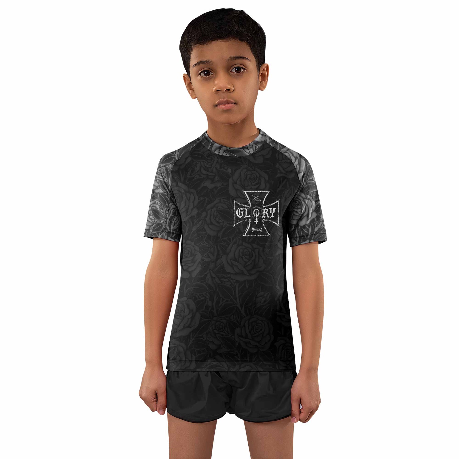 Black Rose Madonna Kids Rash Guard