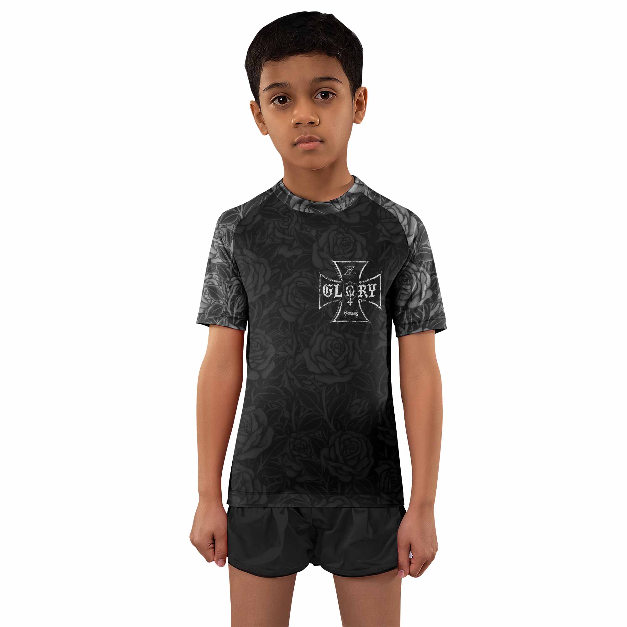 Black Rose Madonna Kids Rash Guard