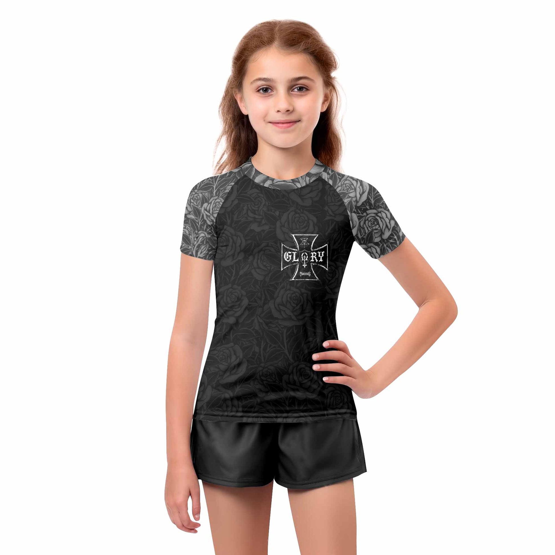 Black Rose Madonna Kids Rash Guard