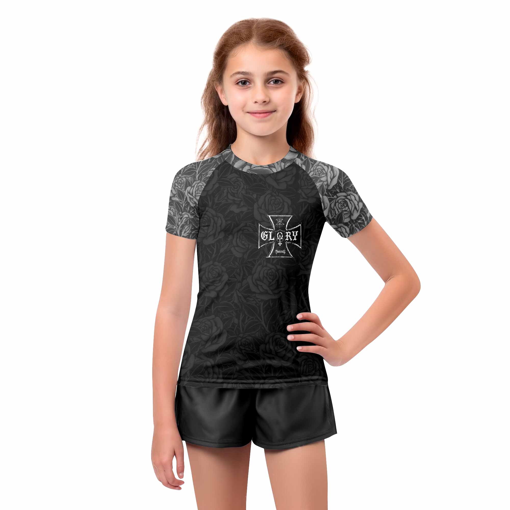 Black Rose Madonna Kids Rash Guard