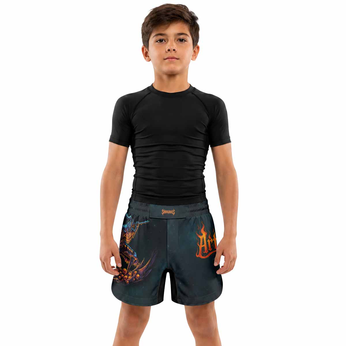 Infernal Artorias Kids Grappling Shorts - lifestyle