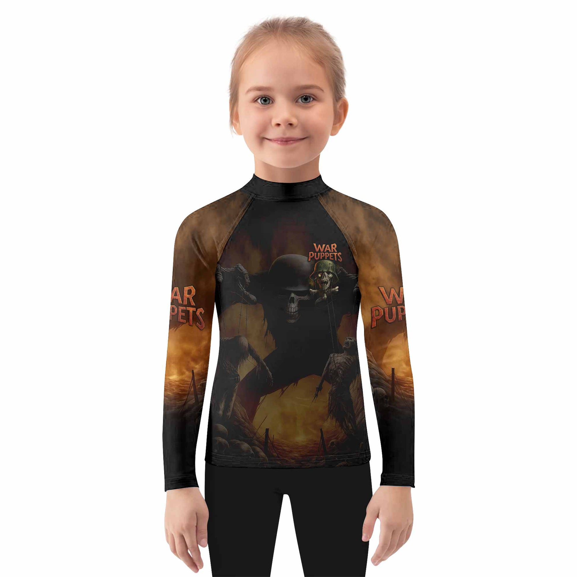 War Puppets Kids Rash Guard