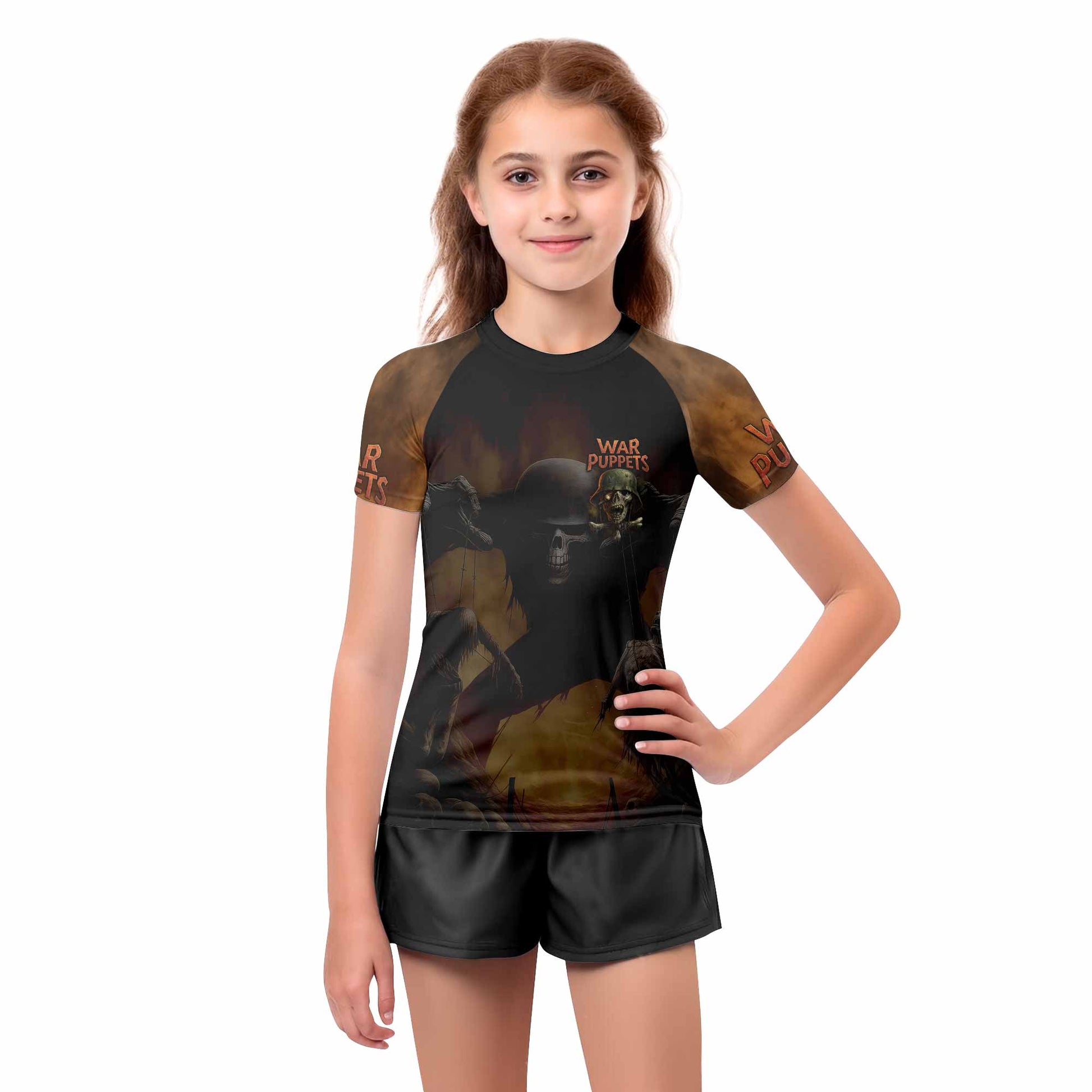 War Puppets Kids Rash Guard