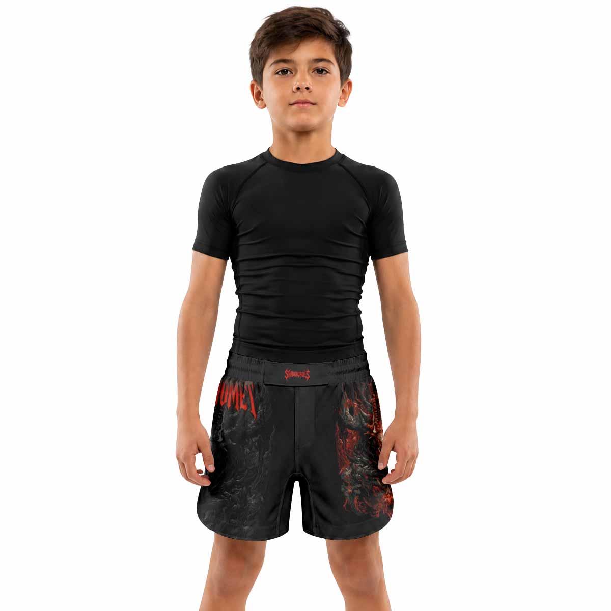 Baphomet's Wrath Kids Grappling Shorts - lifestyle