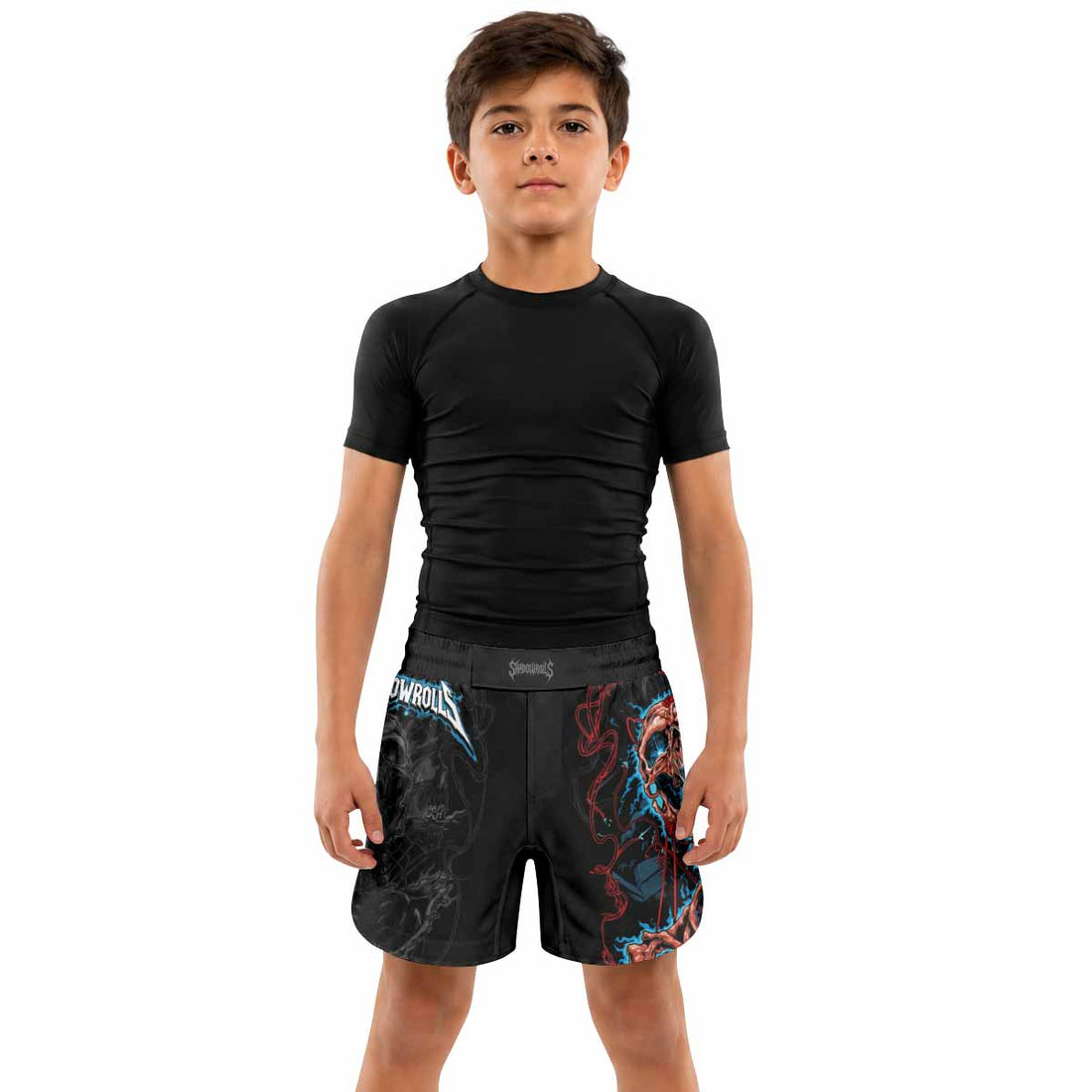 Necro Chains Kids Grappling Shorts - lifestyle
