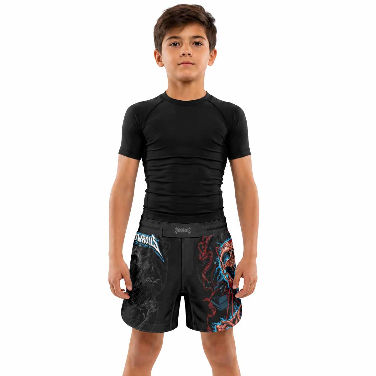 Necro Chains Kids Grappling Shorts - lifestyle