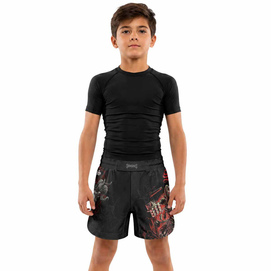 Dark Ram Warlord Kids Grappling Shorts - lifestyle