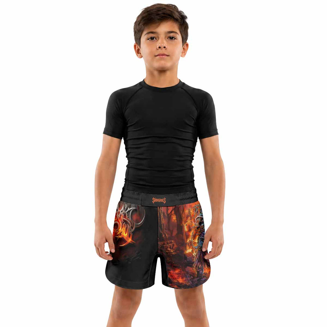 Inferno Minotaur Kids Grappling Shorts - lifestyle