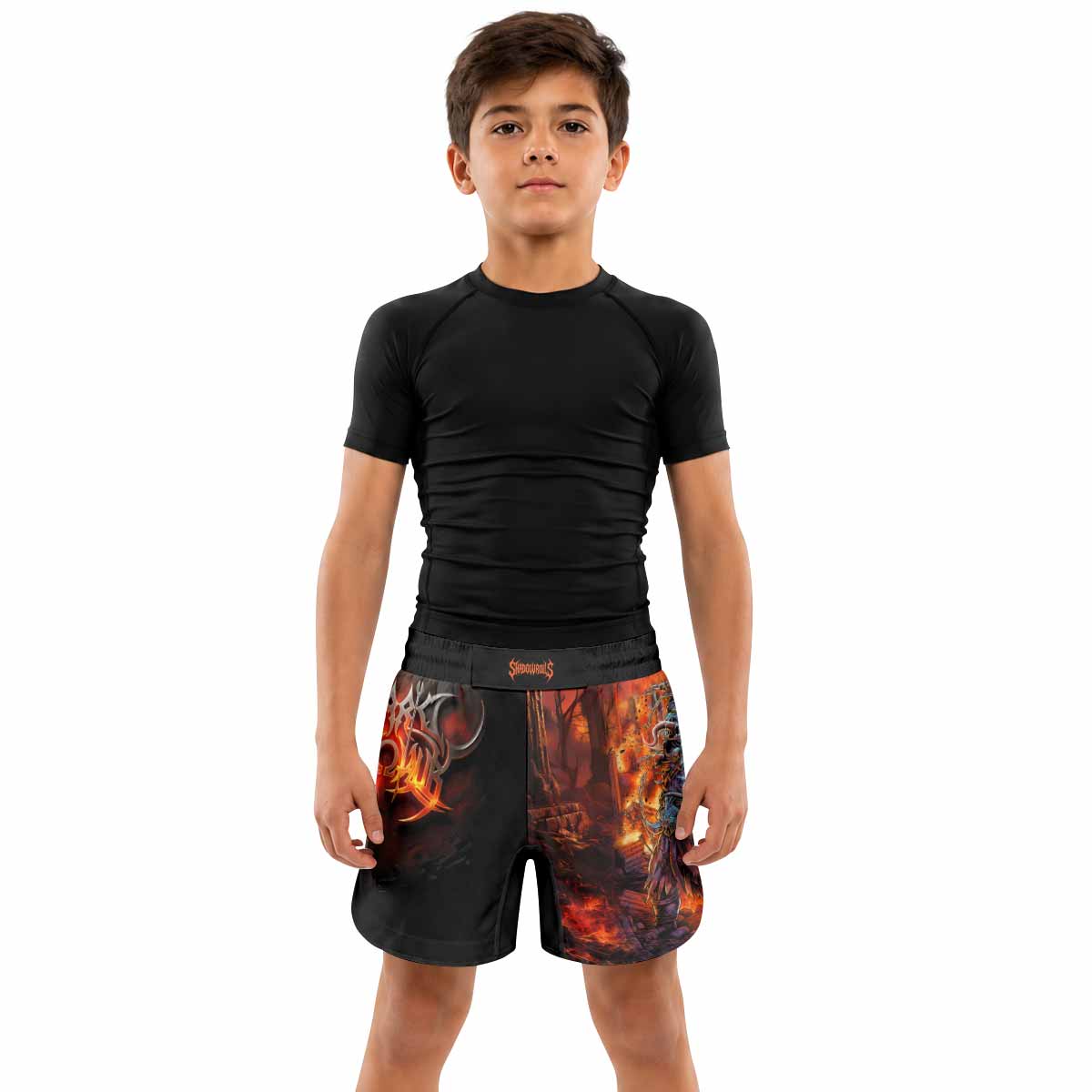 Inferno Minotaur Kids Grappling Shorts - lifestyle