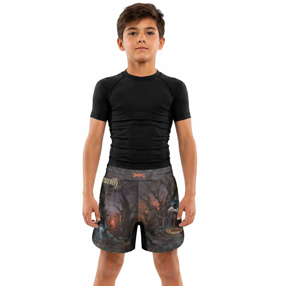 Shadow Throne Kids Grappling Shorts - lifestyle