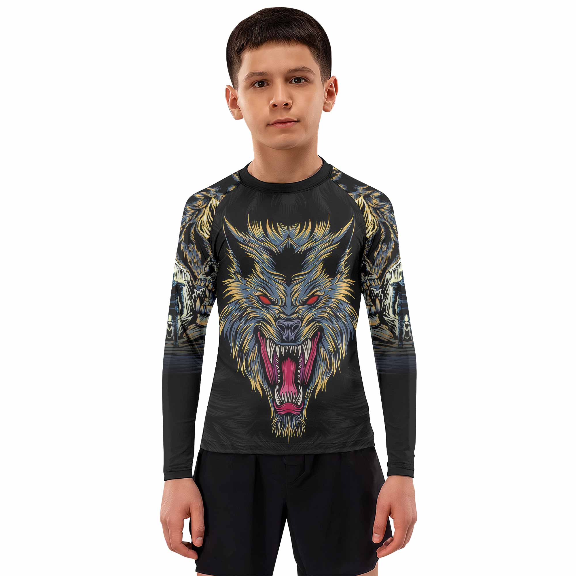Wolf Rage Kids Rash Guard