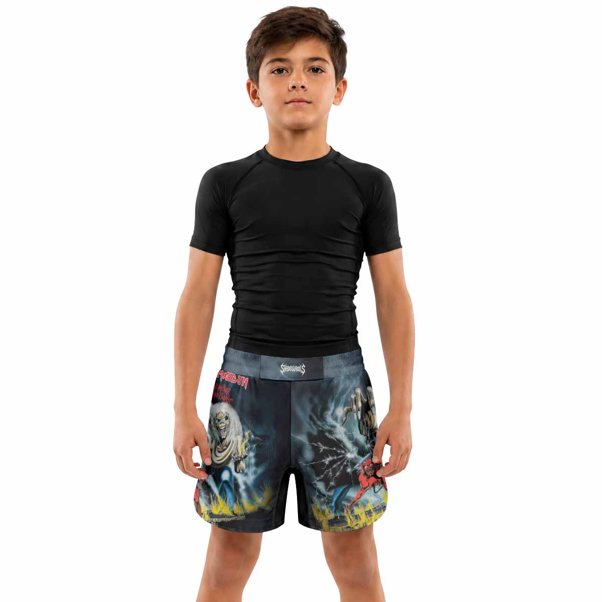 Iron Maiden Eternal Beast Kids Grappling Shorts - lifestyle