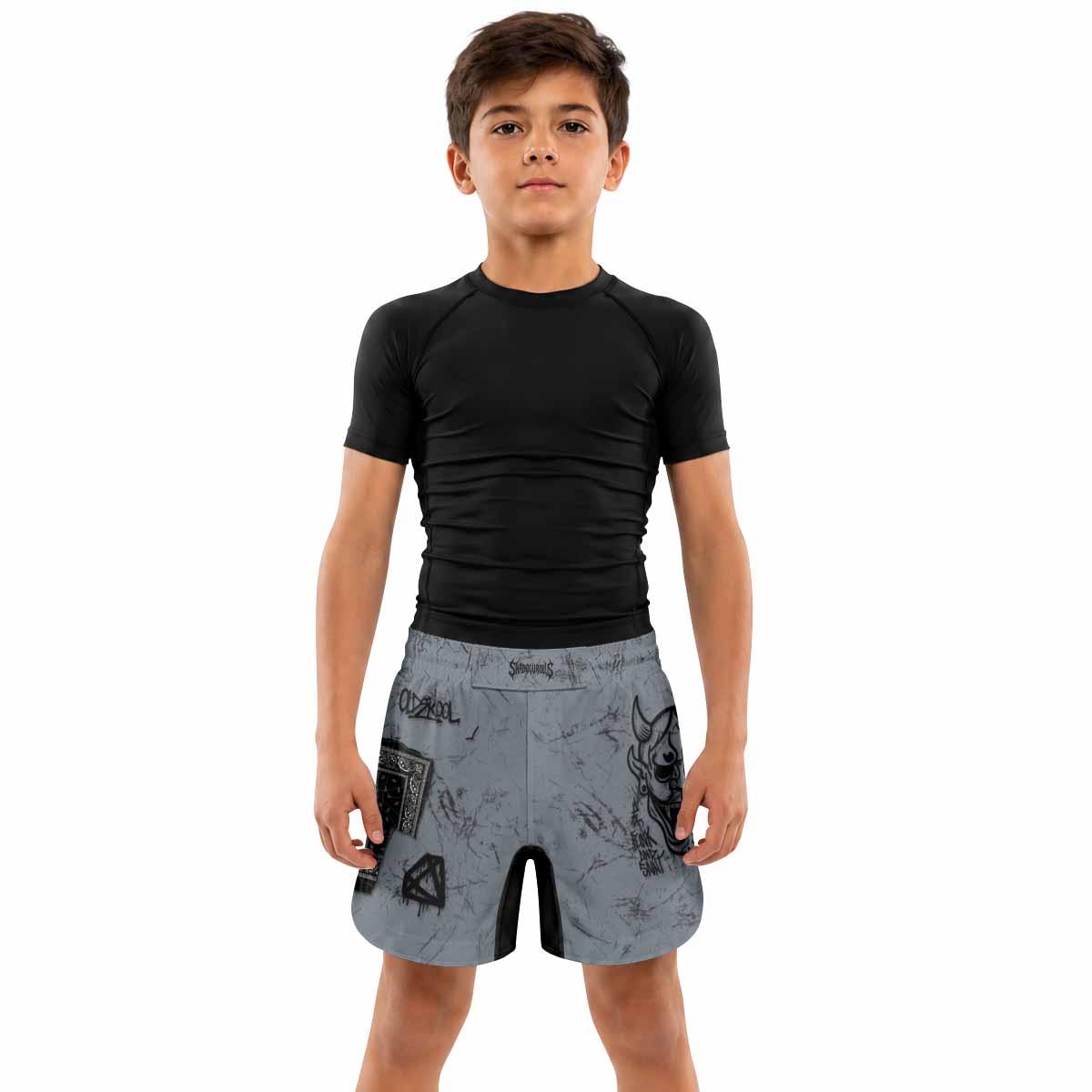 Oni Graffiti Kids Grappling Shorts - lifestyle