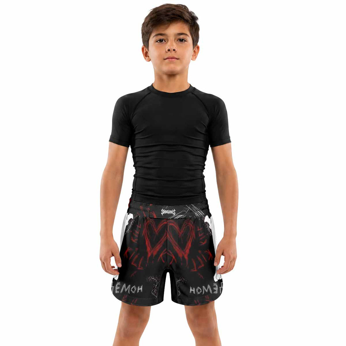 Skeleton Graffiti Kids Grappling Shorts - lifestyle