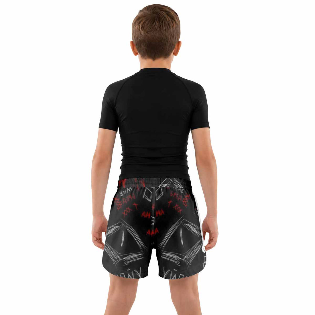 Skeleton Graffiti Kids Grappling Shorts - lifestyle