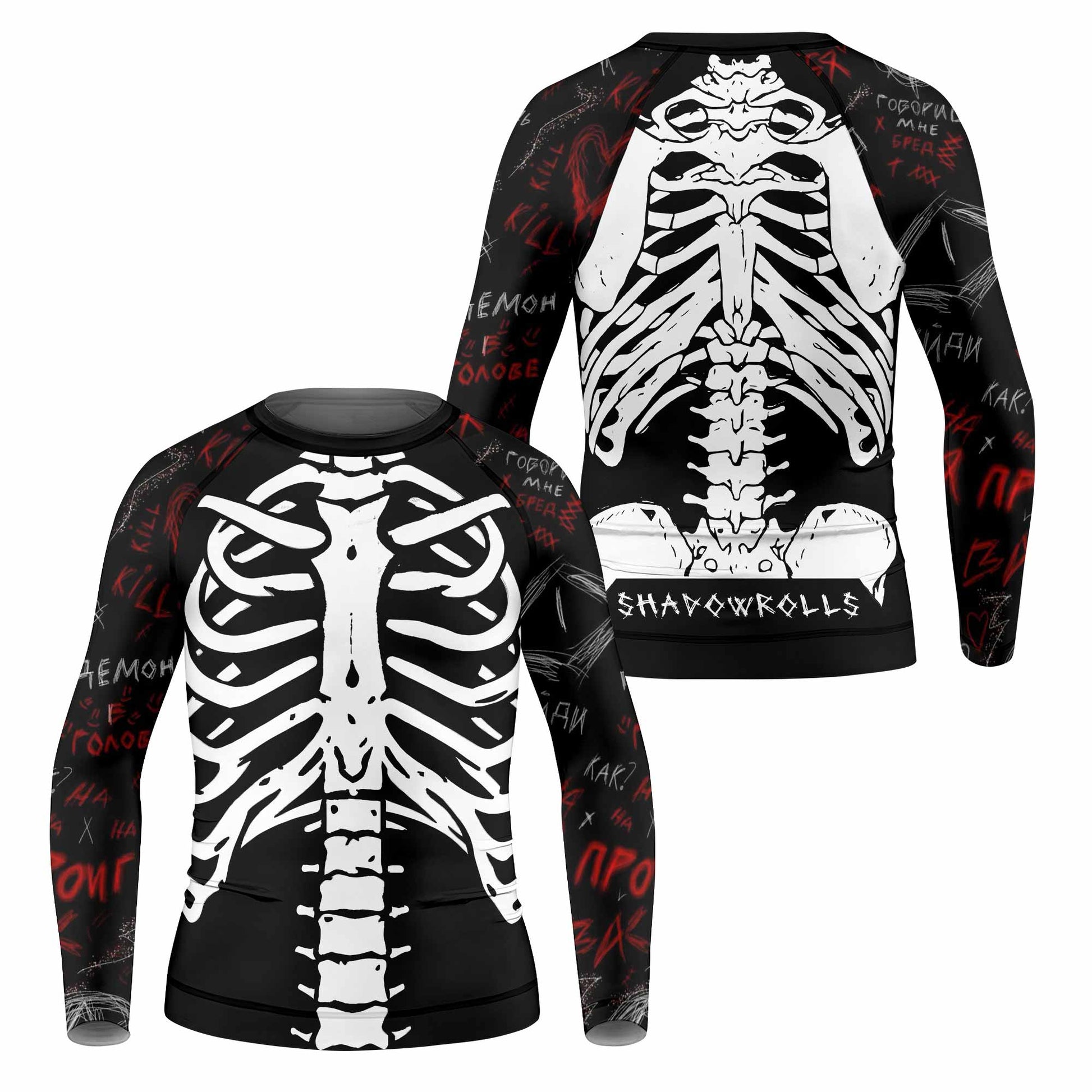 Skeleton Graffiti Kids Rash Guard