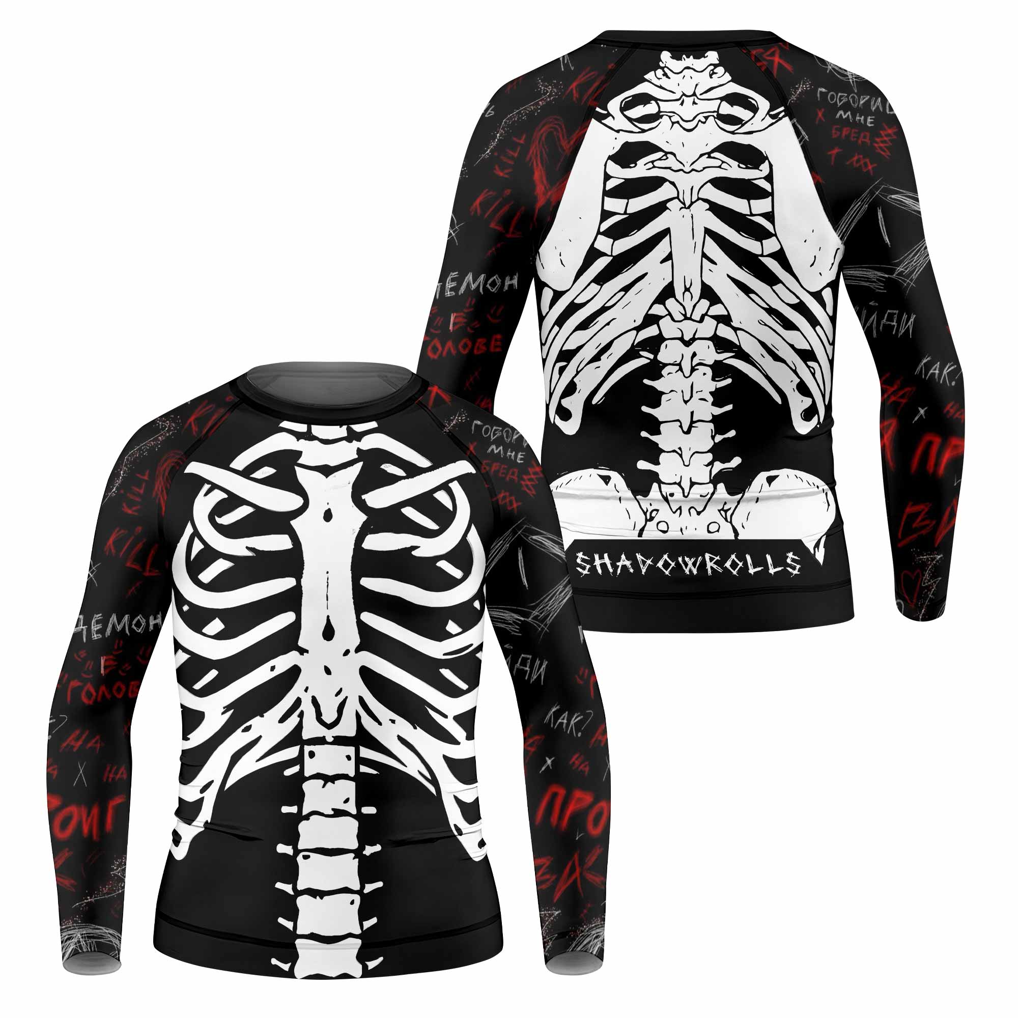 Skeleton Graffiti Kids Rash Guard