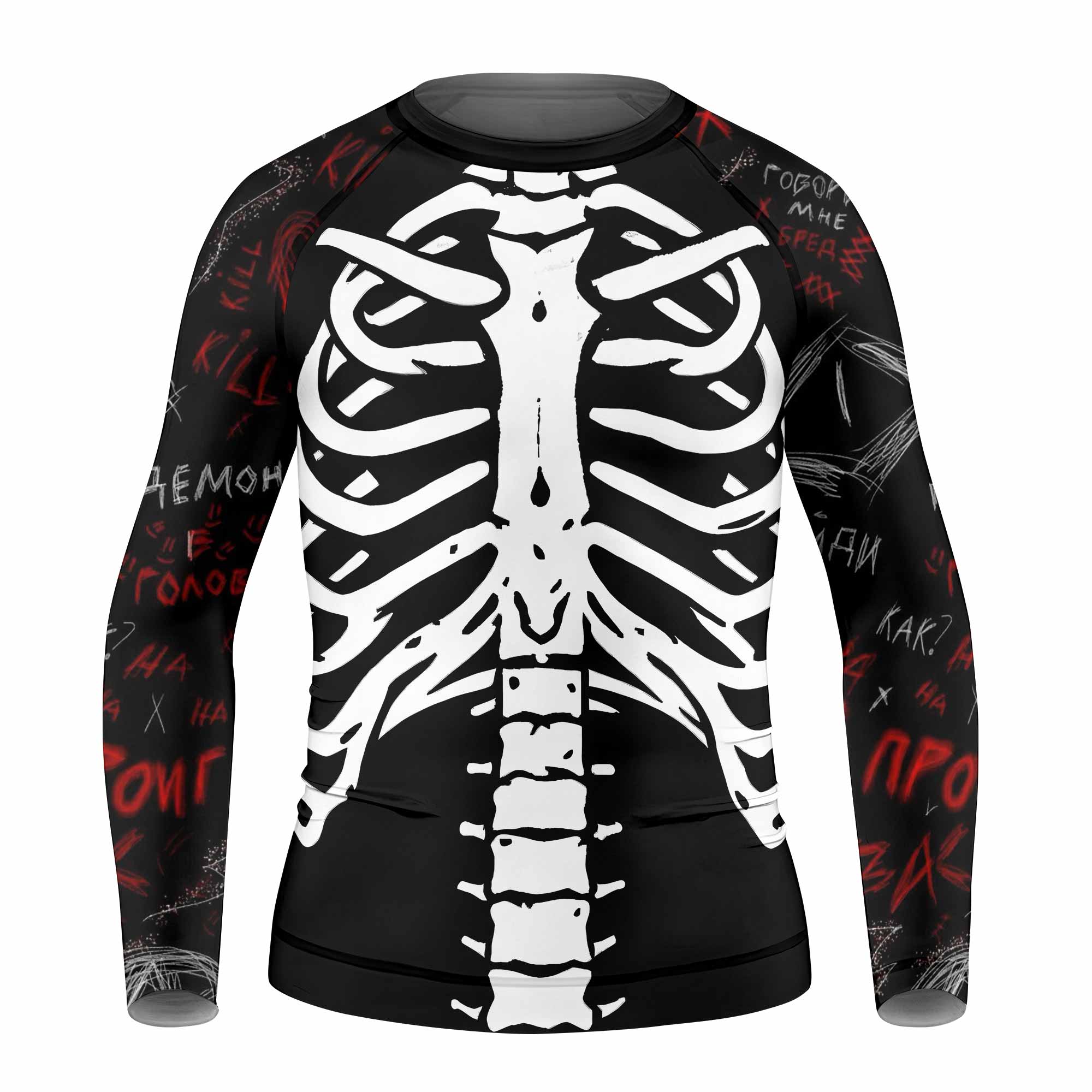 Skeleton Graffiti Kids Rash Guard