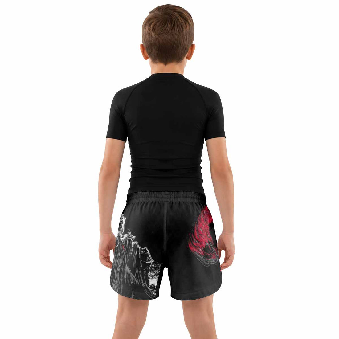 Berserk Black Swordsman Kids Grappling Shorts - lifestyle