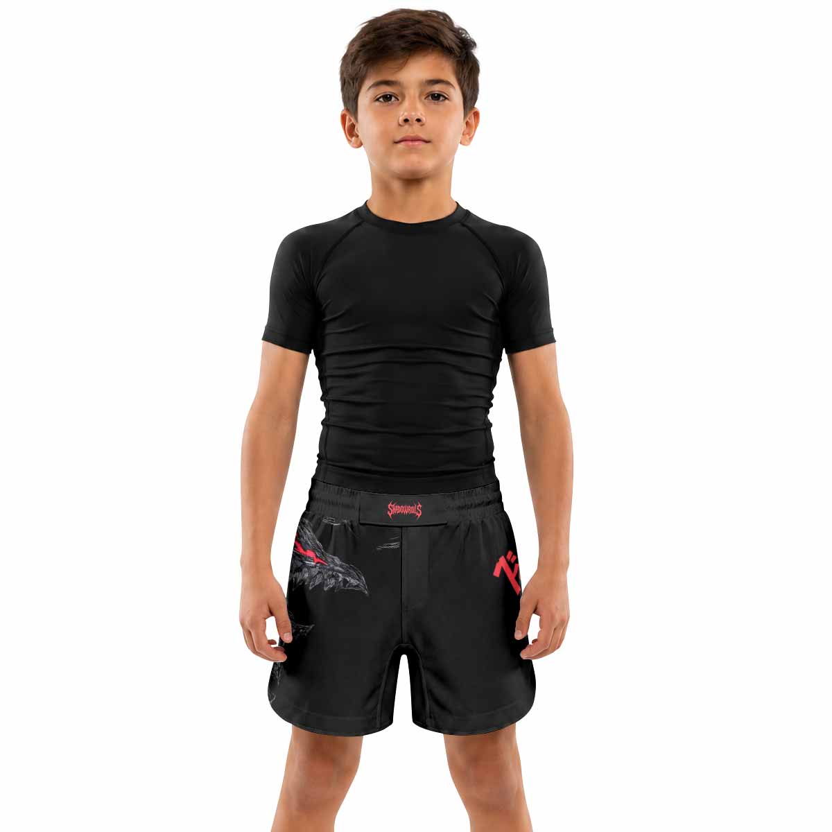 Berserk Beast of Darkness Kids Grappling Shorts - lifestyle