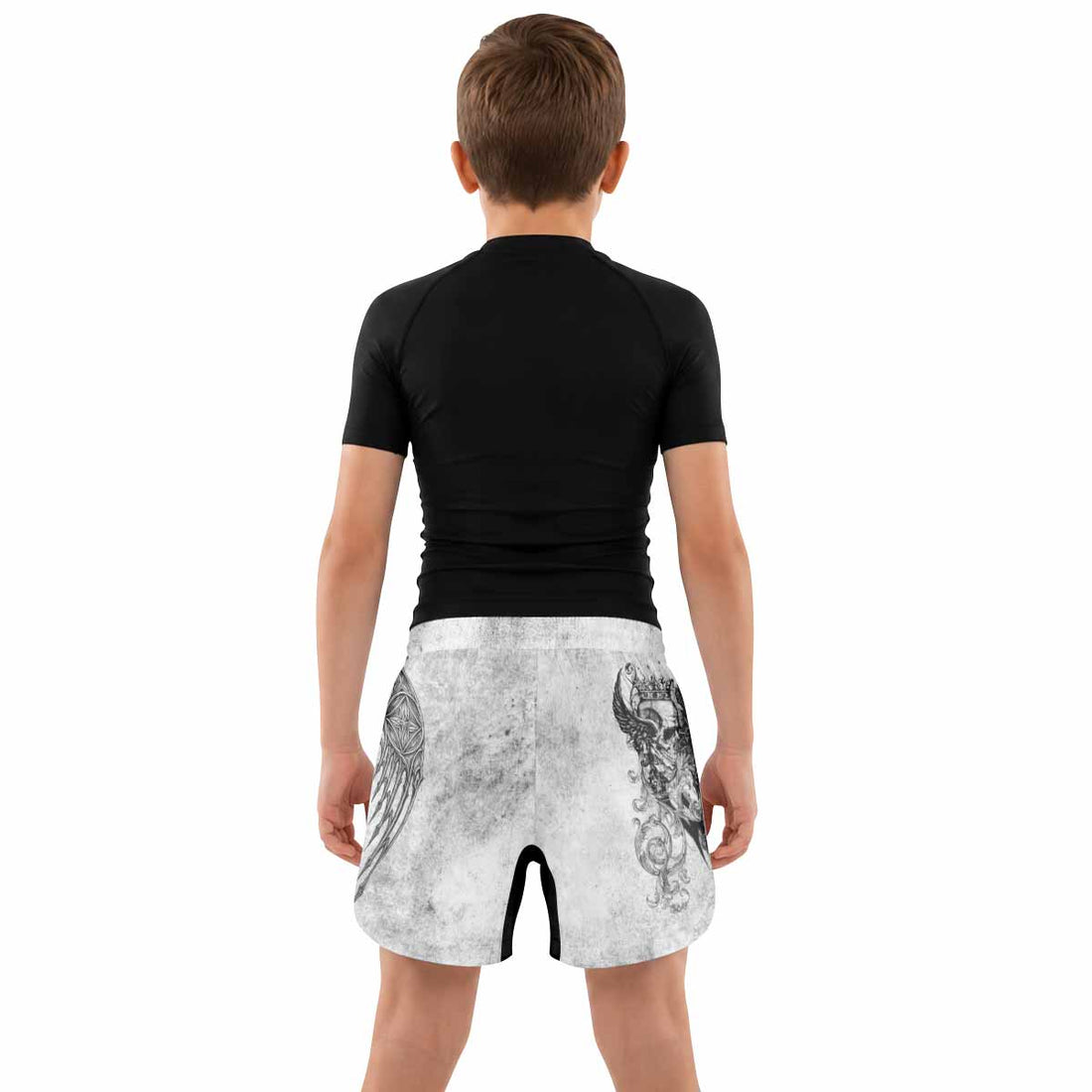 Gothic Angel Cross Kids Grappling Shorts - lifestyle