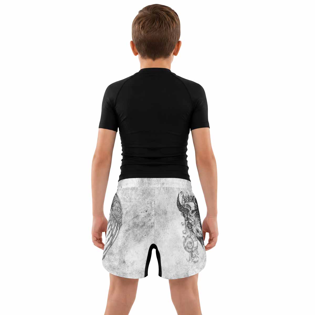 Gothic Angel Cross Kids Grappling Shorts - lifestyle