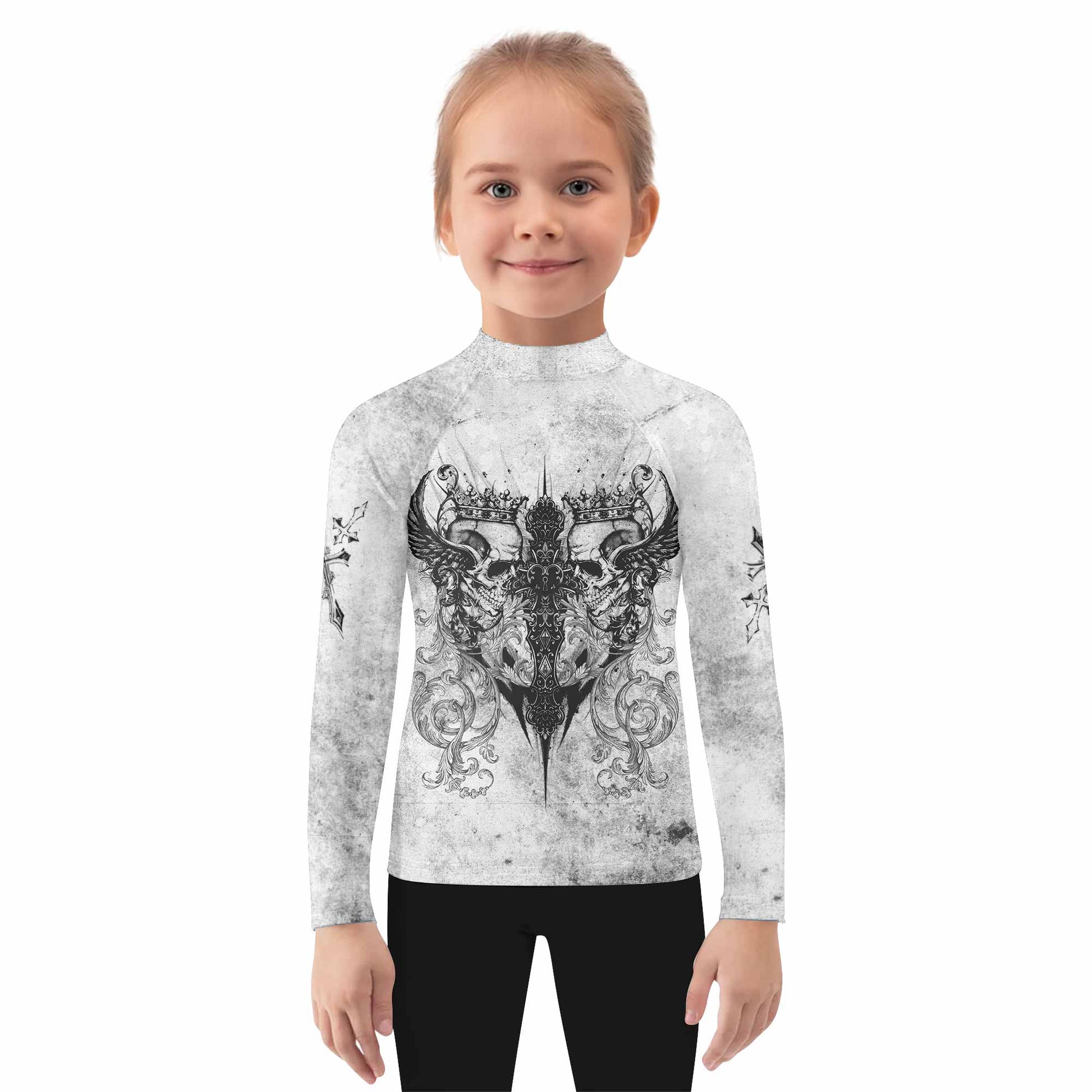 Gothic Angel Cross Kids Rash Guard