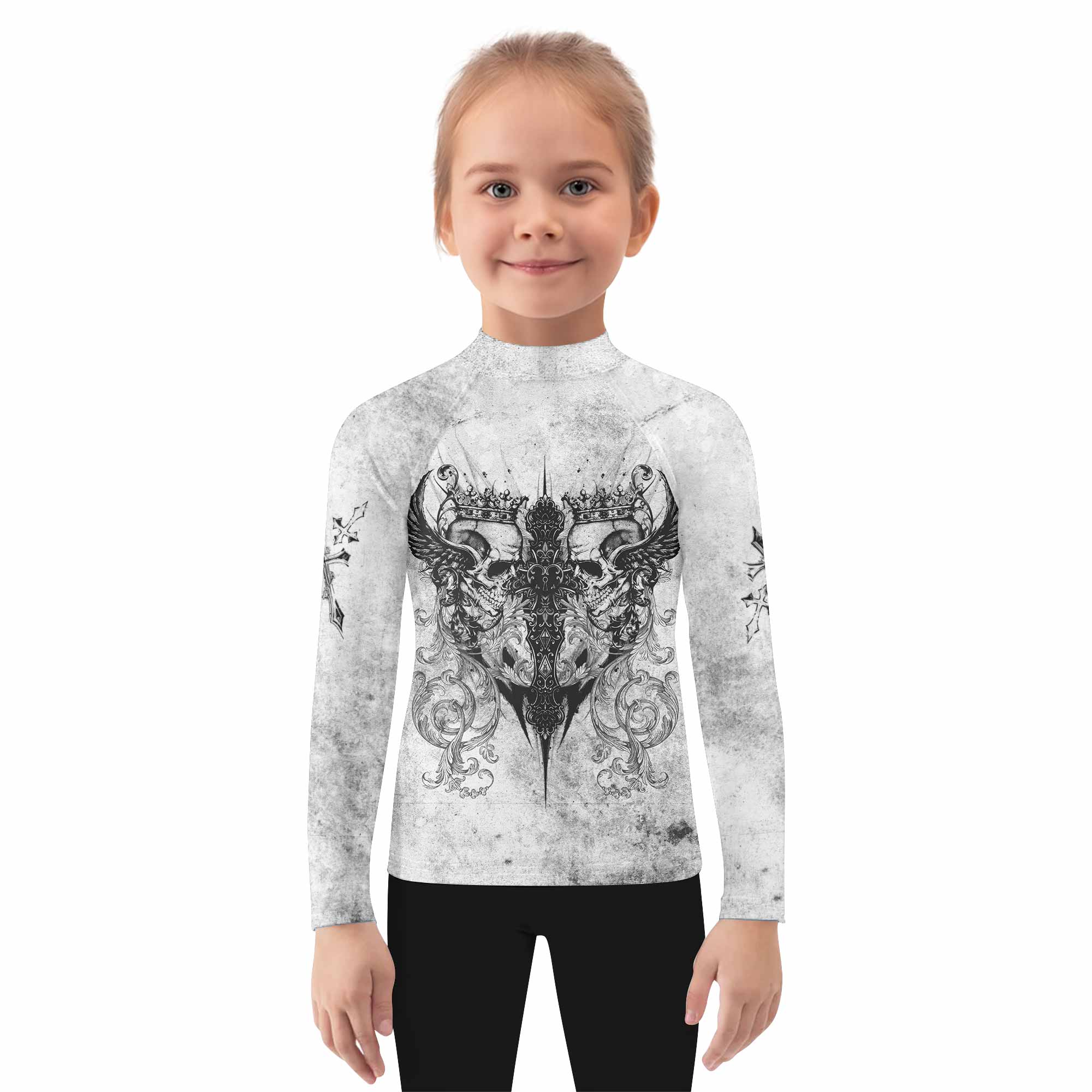 Gothic Angel Cross Kids Rash Guard