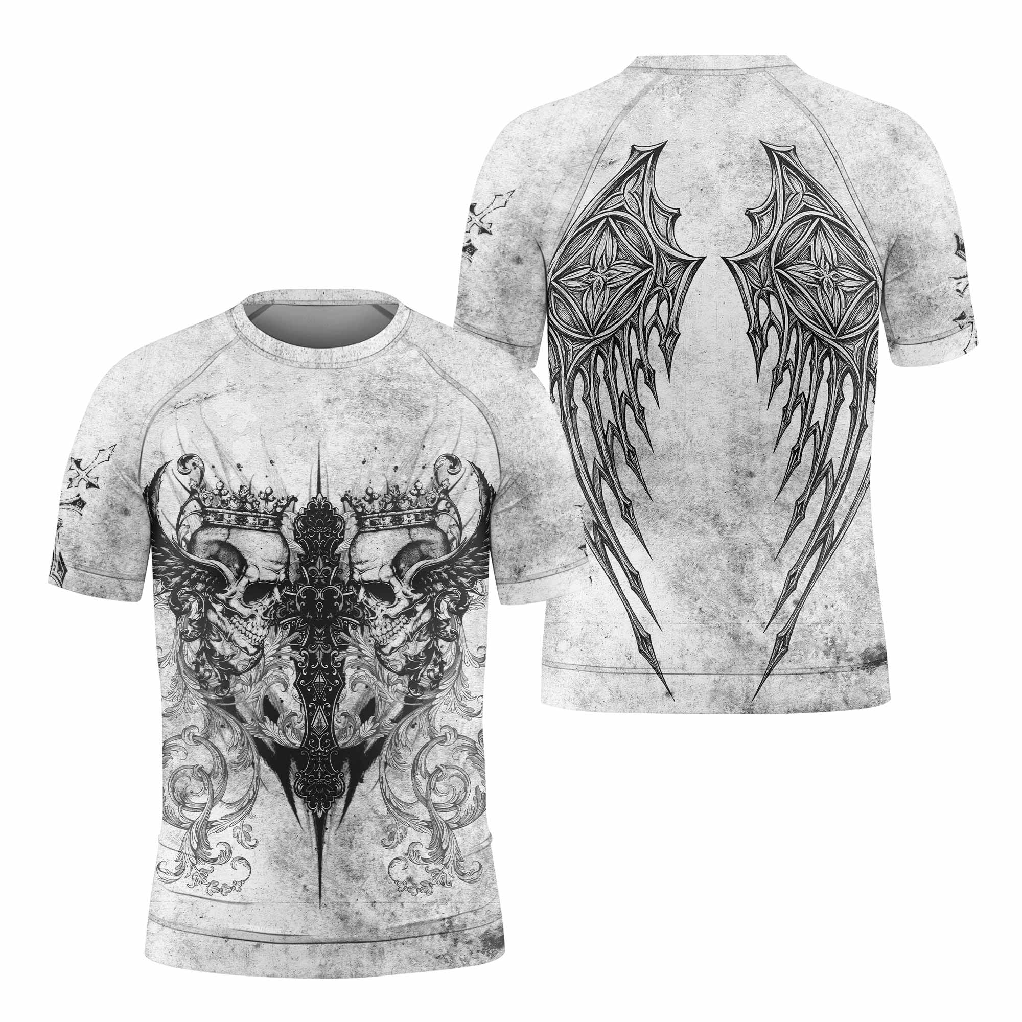 Gothic Angel Cross Kids Rash Guard