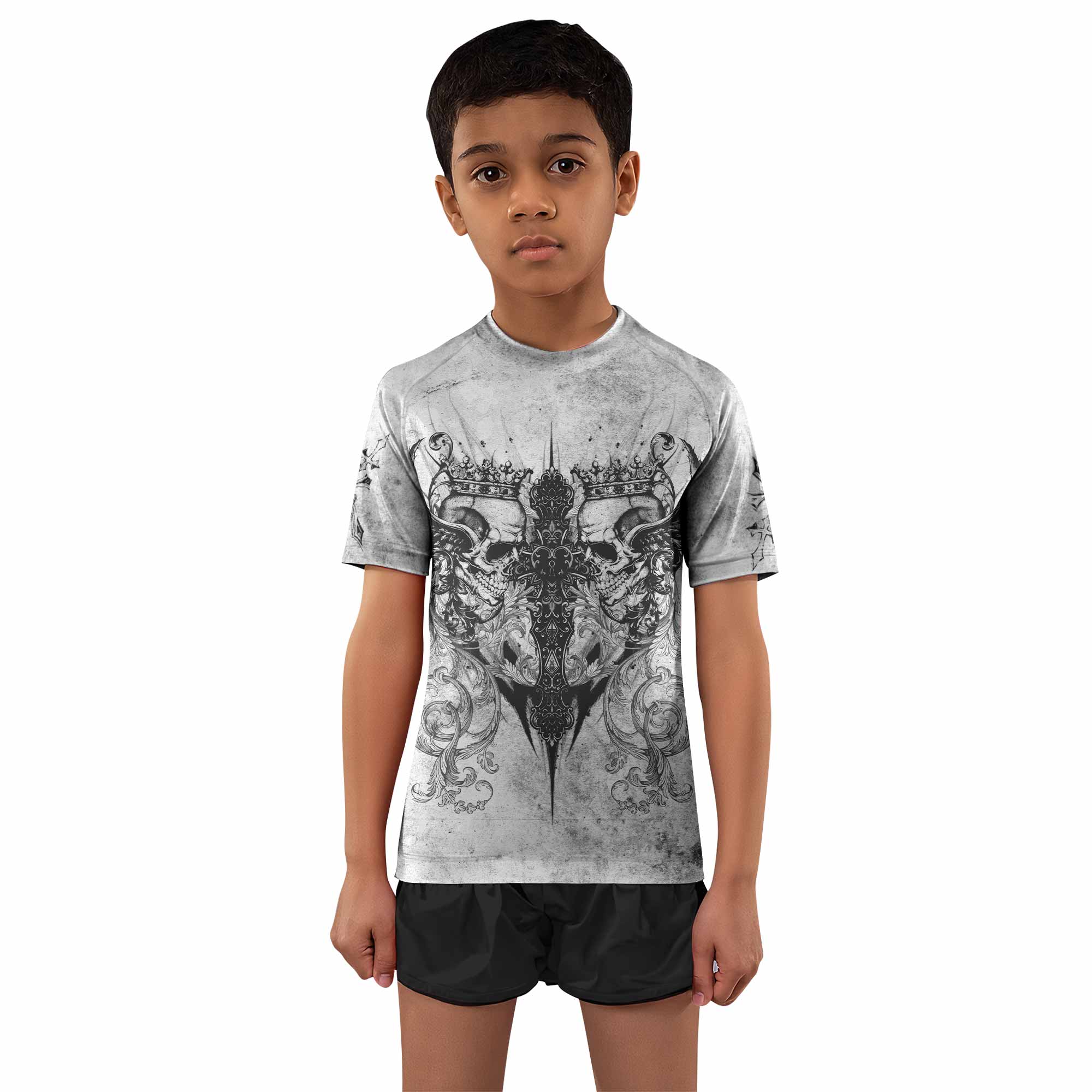 Gothic Angel Cross Kids Rash Guard