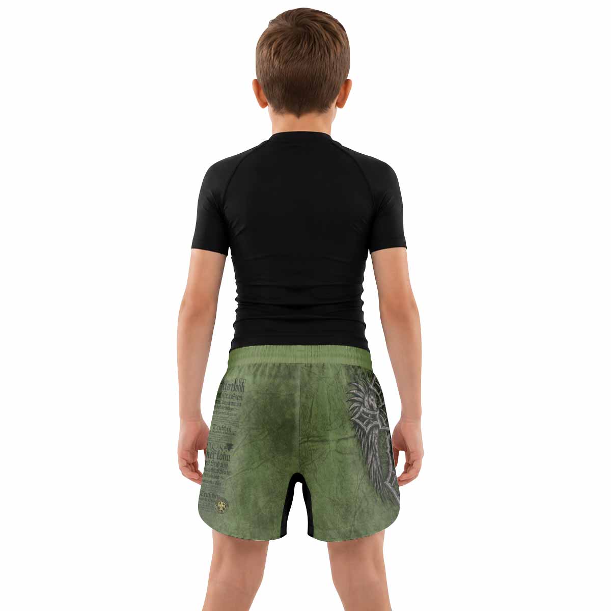 Gothic Cross Kids Grappling Shorts - lifestyle