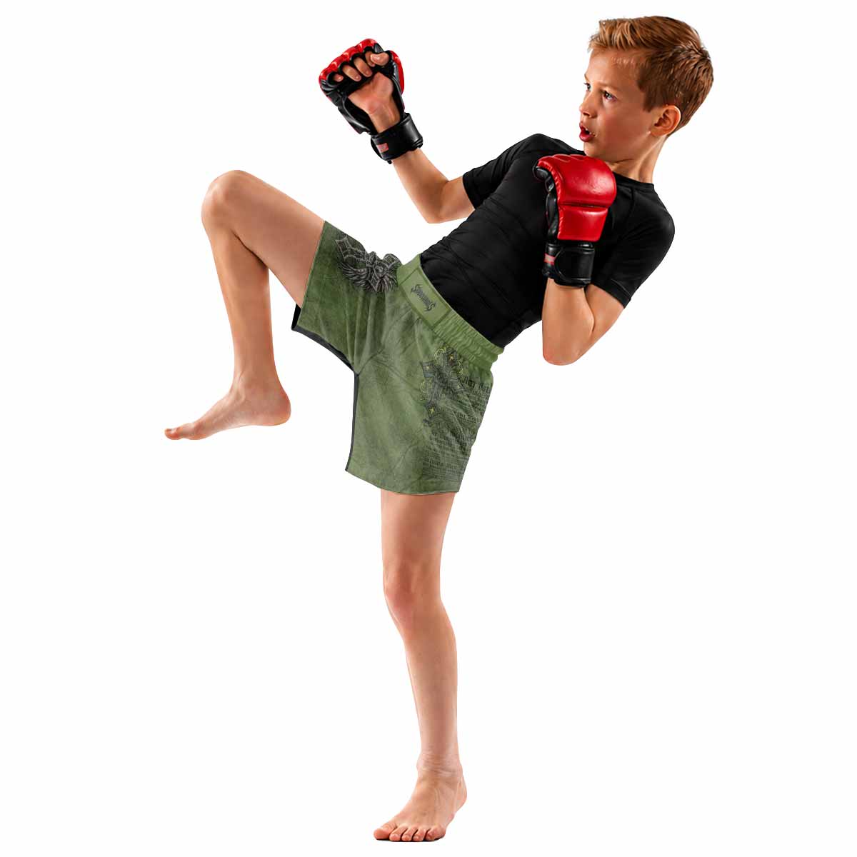 Gothic Cross Kids Grappling Shorts - lifestyle