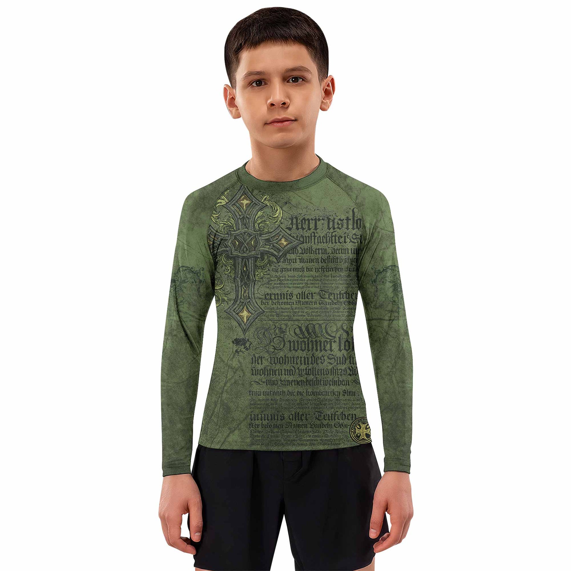 Gothic Cross Kids Rash Guard