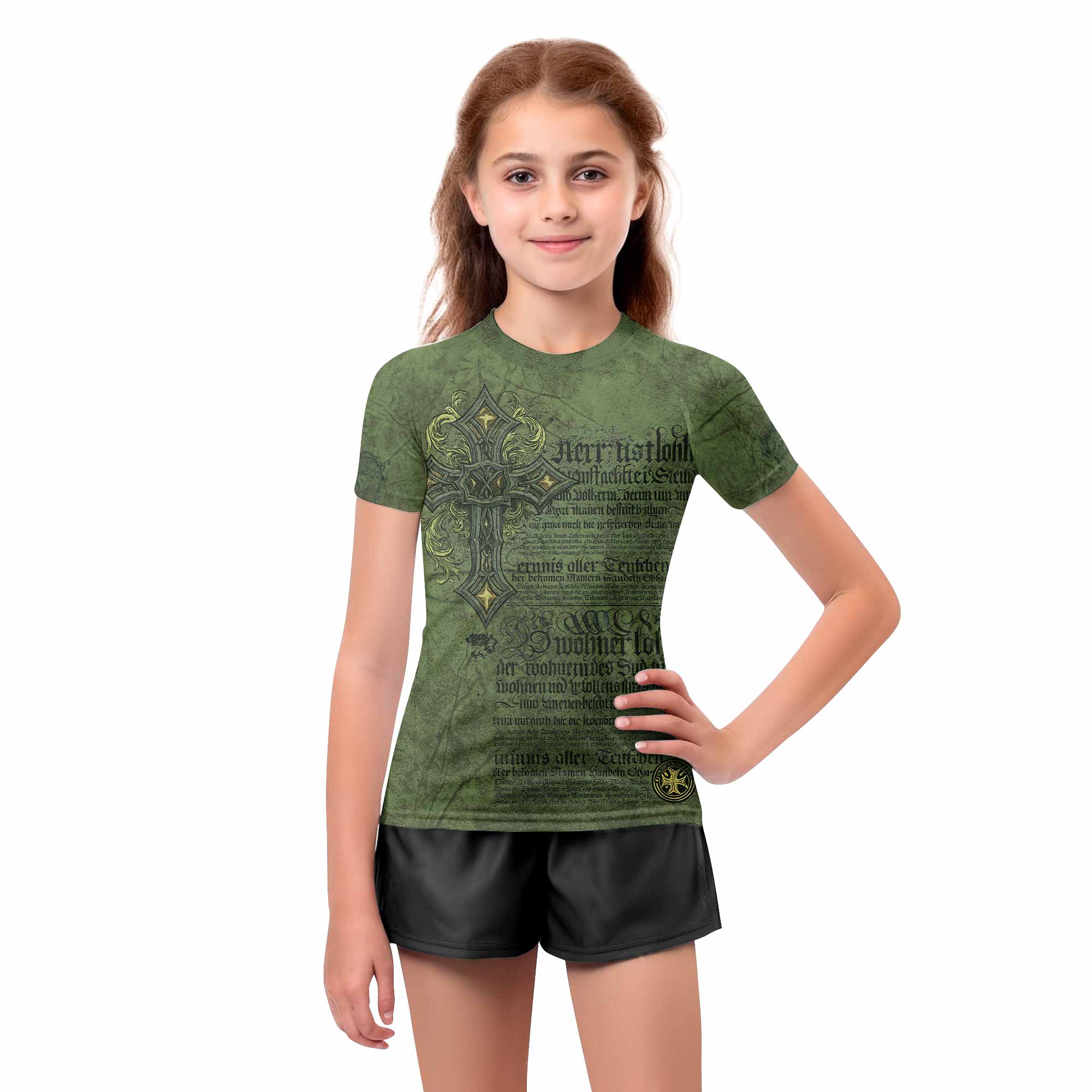 Gothic Cross Kids Rash Guard