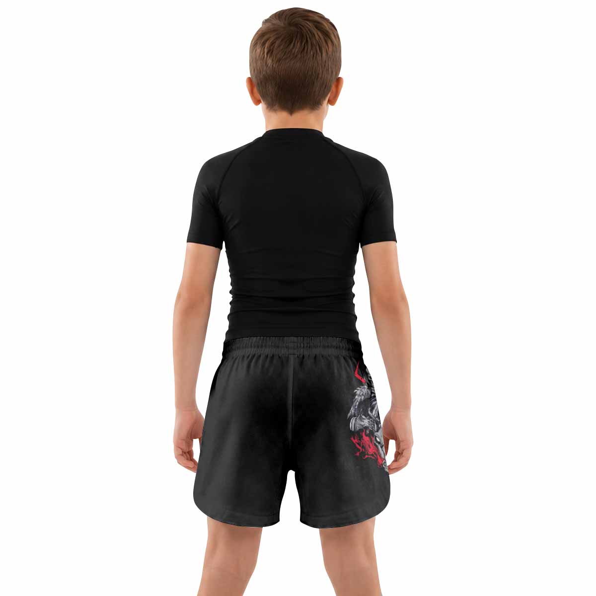 Skull Knight Berserk Kids Grappling Shorts - lifestyle