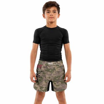 Slipknot Mask Camo Kids Grappling Shorts - lifestyle