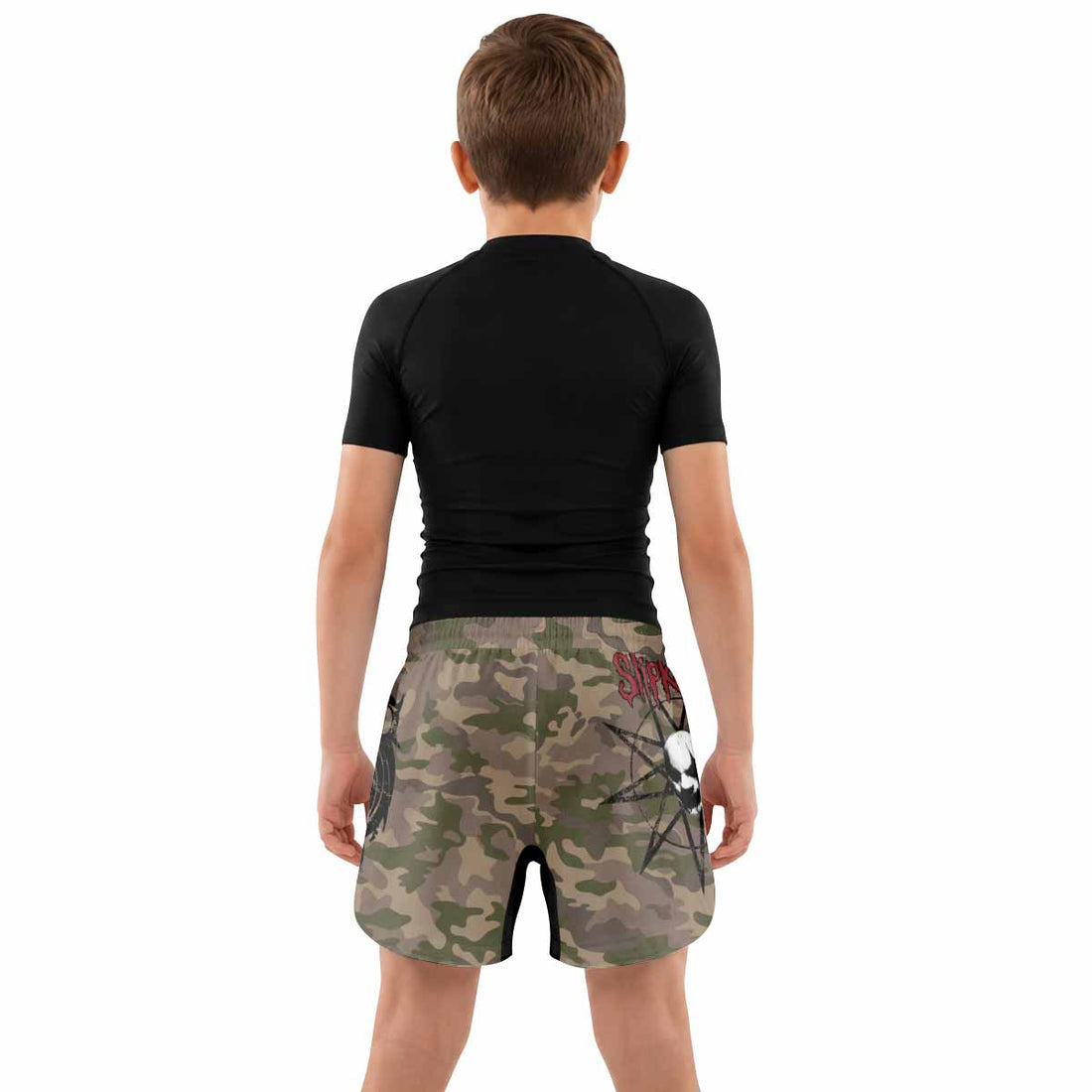 Slipknot Mask Camo Kids Grappling Shorts - lifestyle