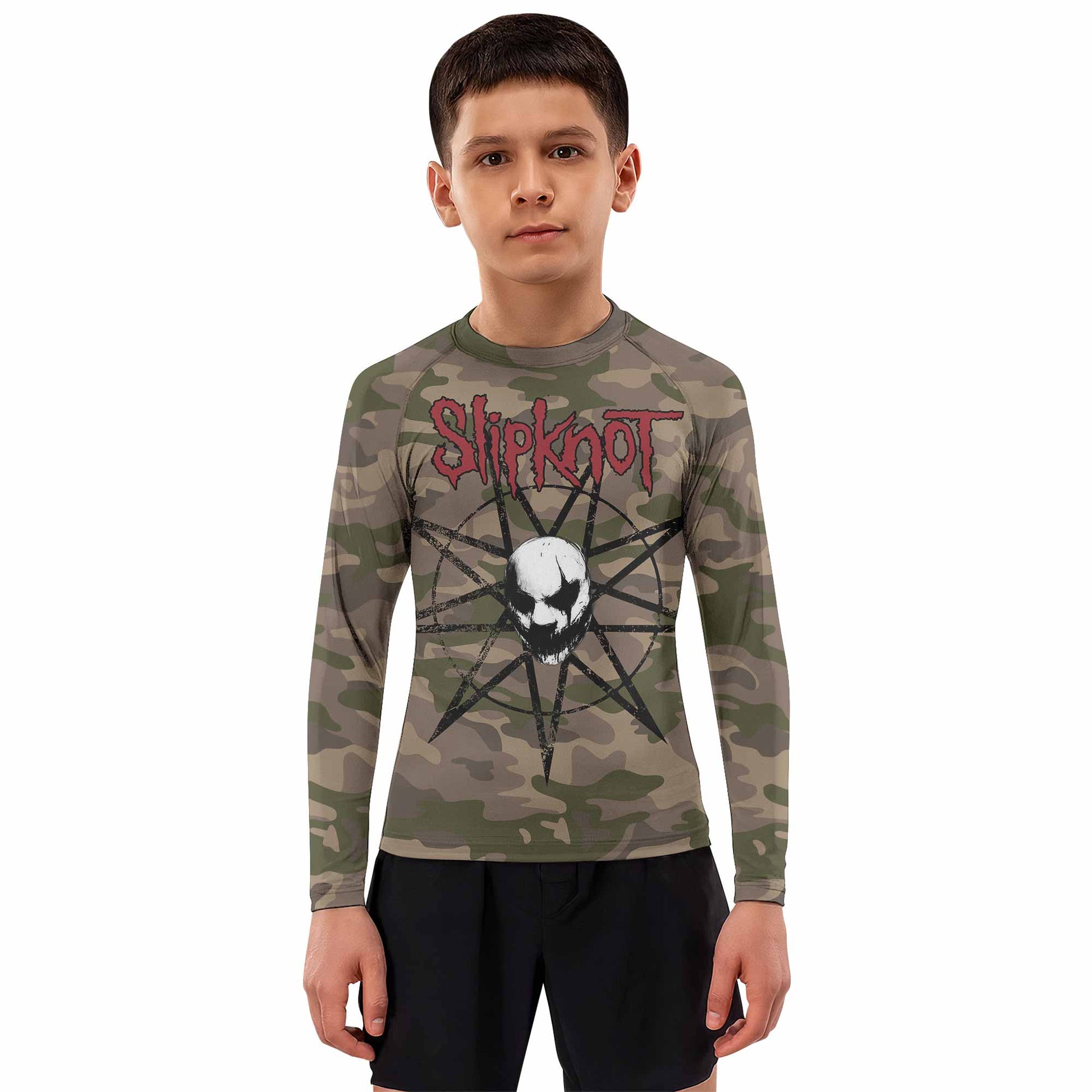 Slipknot Mask Camo Kids Rash Guard