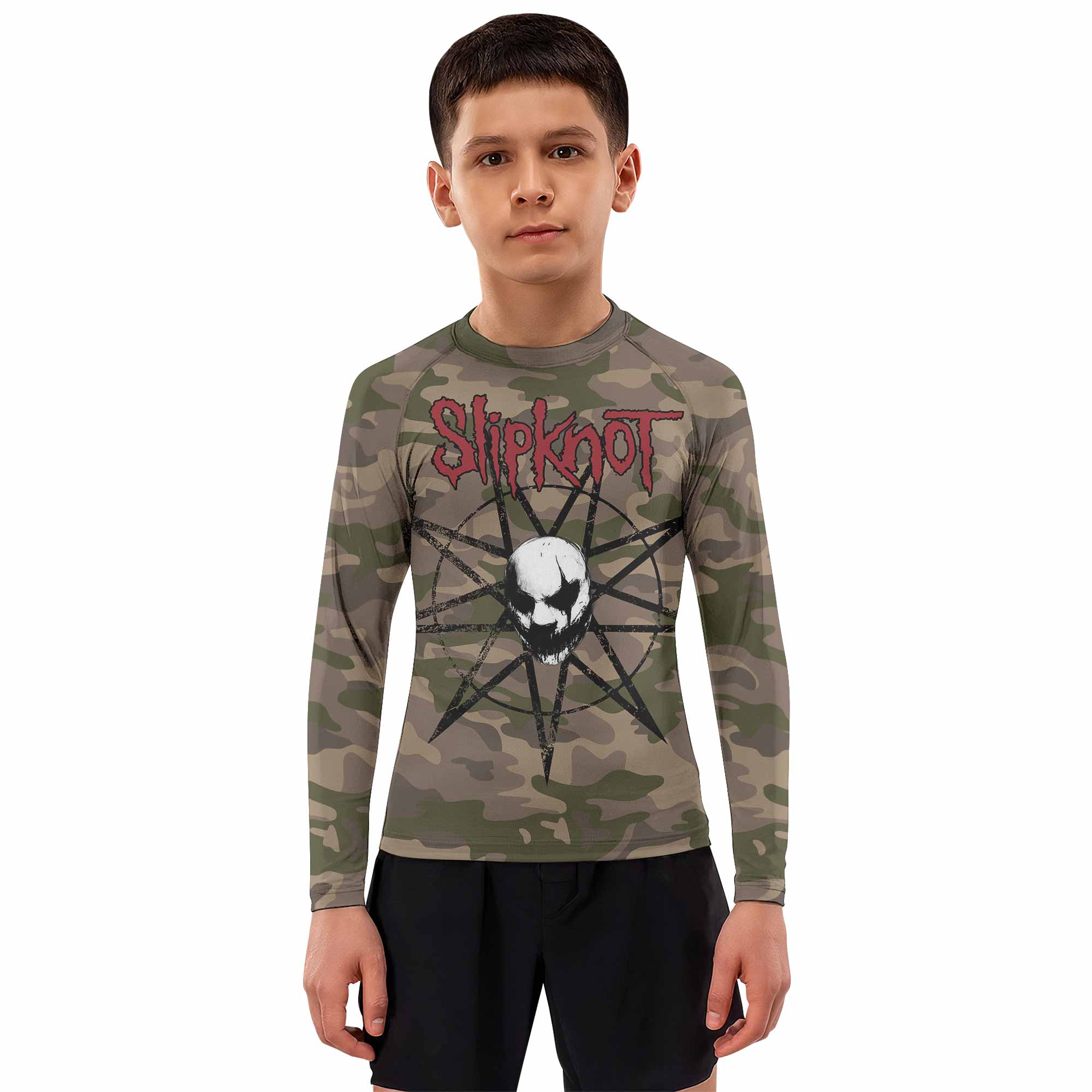 Slipknot Mask Camo Kids Rash Guard