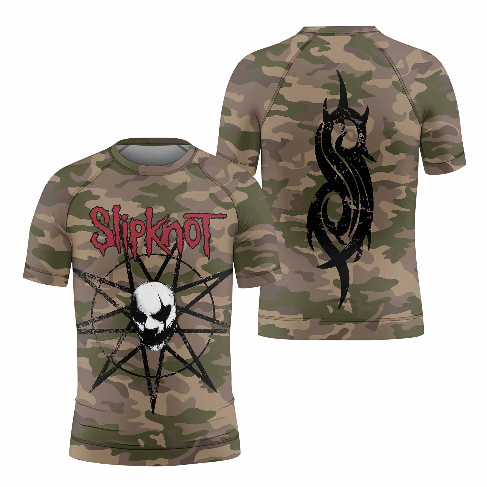 Slipknot Mask Camo Kids Rash Guard