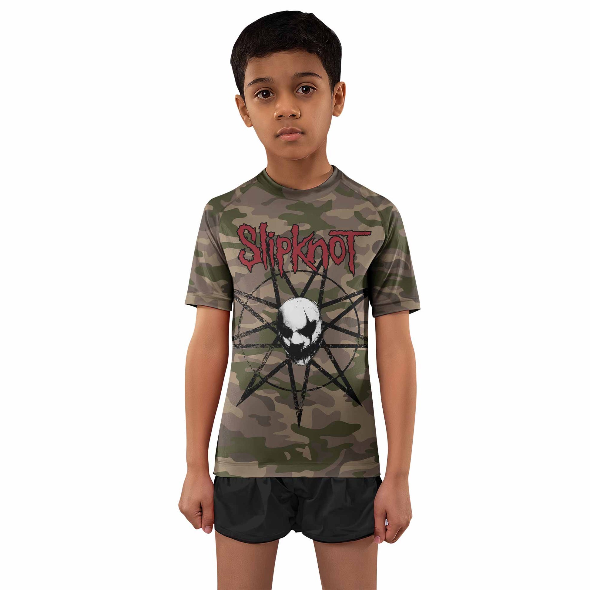 Slipknot Mask Camo Kids Rash Guard