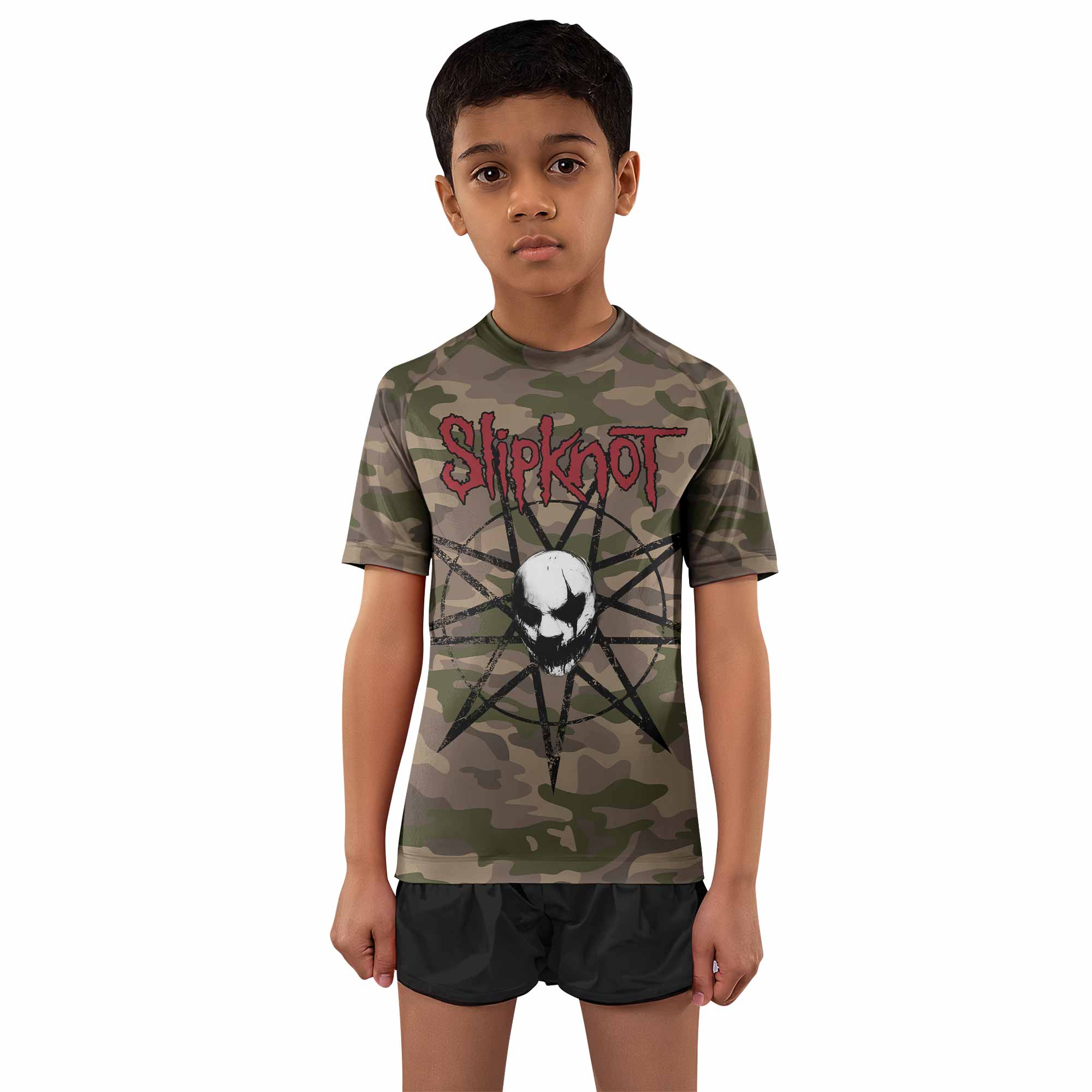 Slipknot Mask Camo Kids Rash Guard