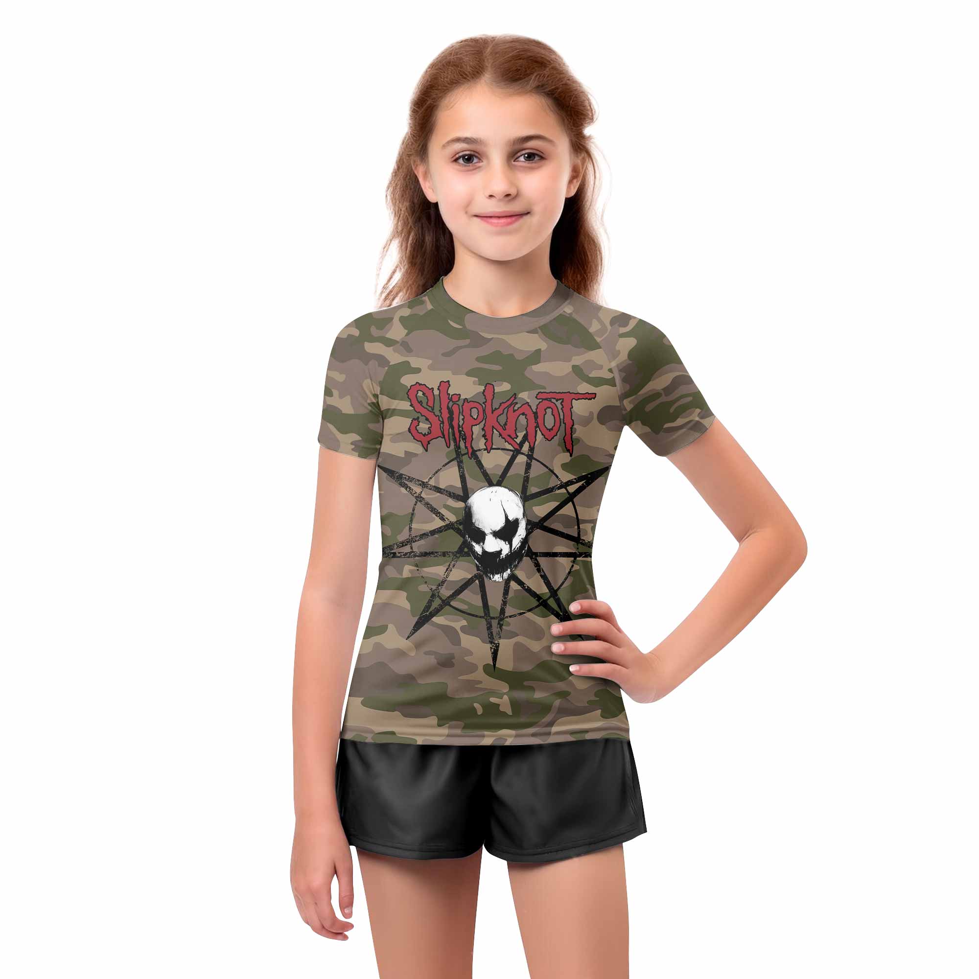 Slipknot Mask Camo Kids Rash Guard